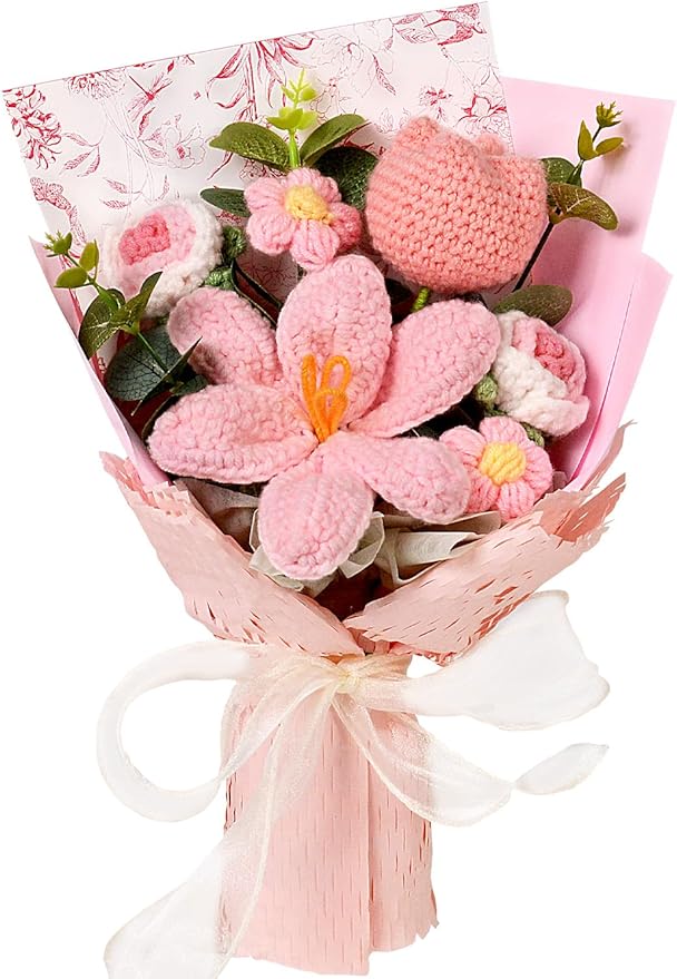 71o5e5beGdL._AC_SY879_ Crochet Flowers Bouquet - Image 1