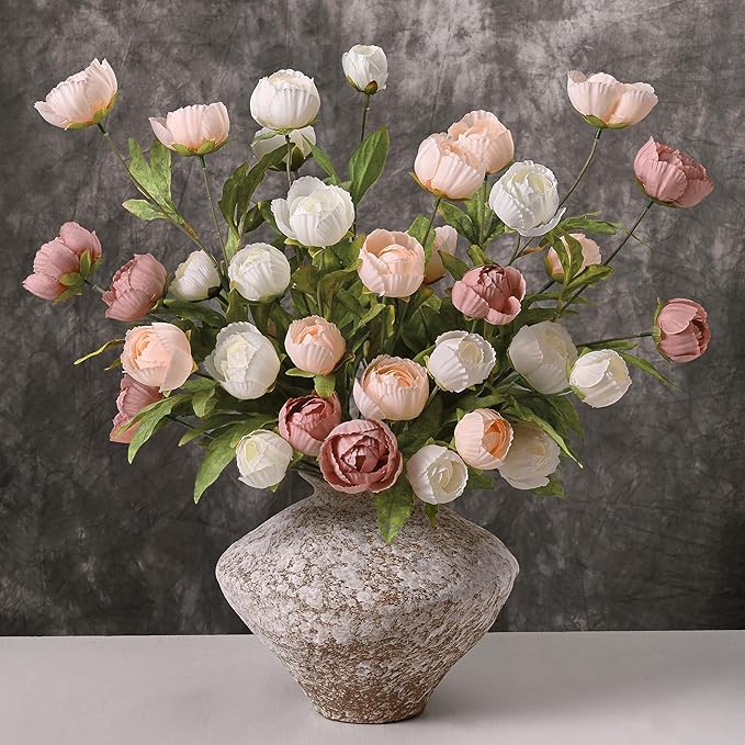 91kOsl13NYL._AC_SX679_ Waipfaru 6 Pcs Faux Peonies Artificial Flowers for Vase - Image 1