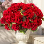 lovemoon Artificial Geranium Plant Realistic Silk Flowers